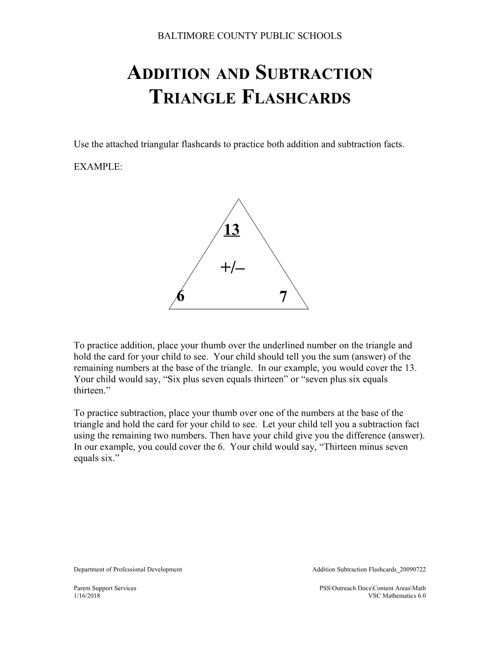 Use the Triangular Flash Cards to Practice Both Multiplication and Division Facts