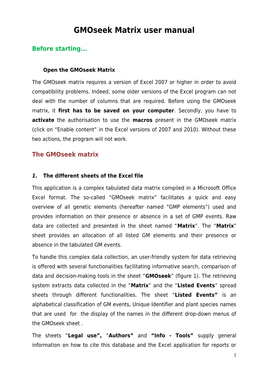 Gmoseek Matrix User Manual