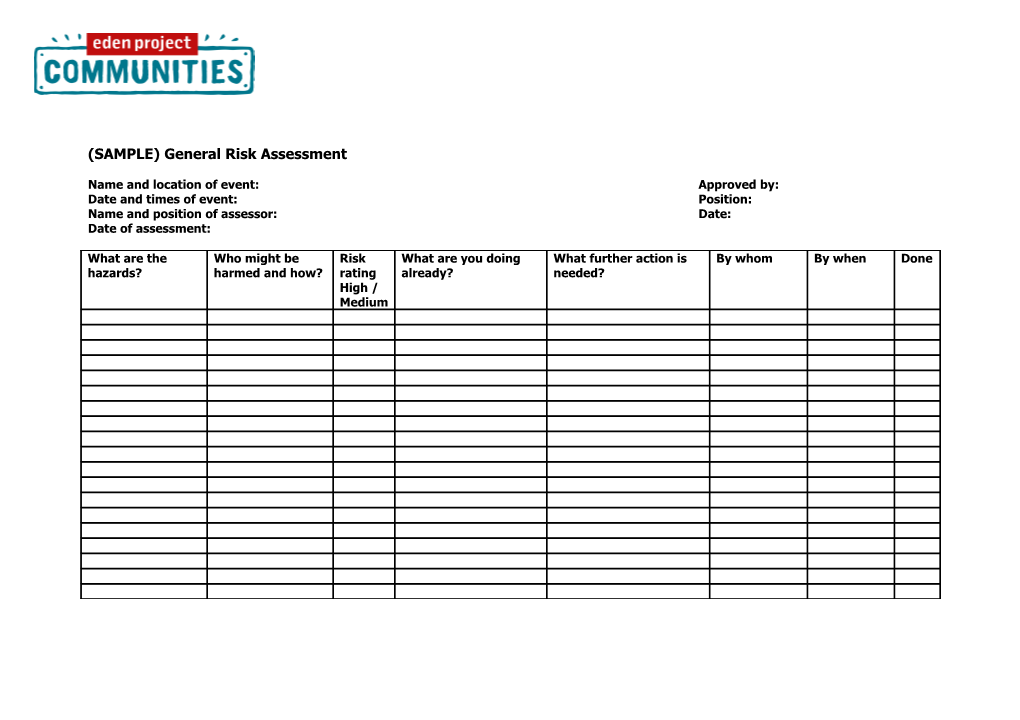 General Risk Assessment