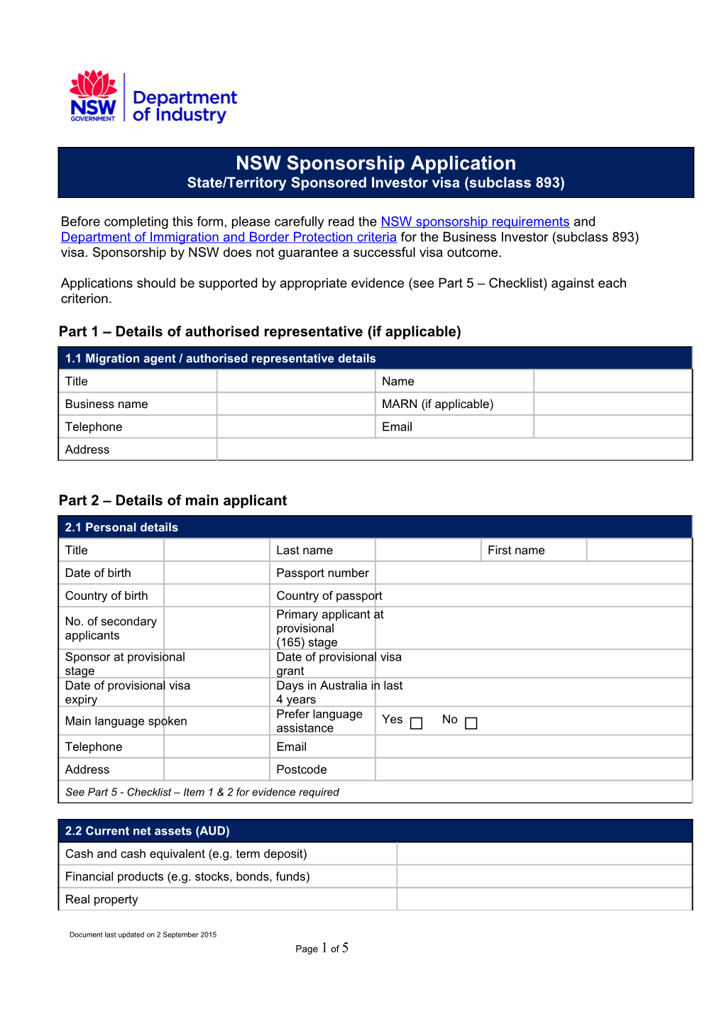 Part 1 Details of Authorised Representative (If Applicable) s1