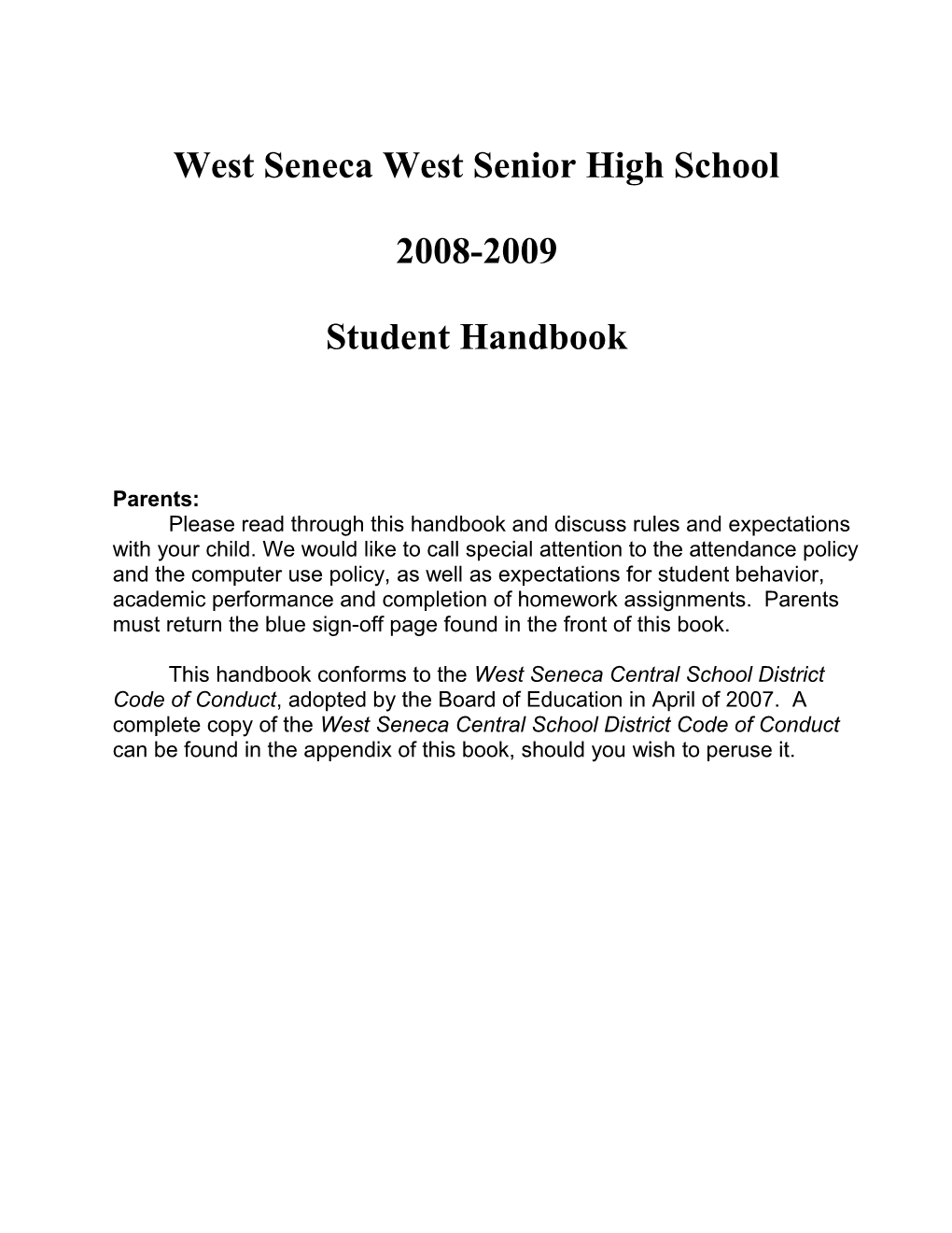 West Seneca West Senior High School