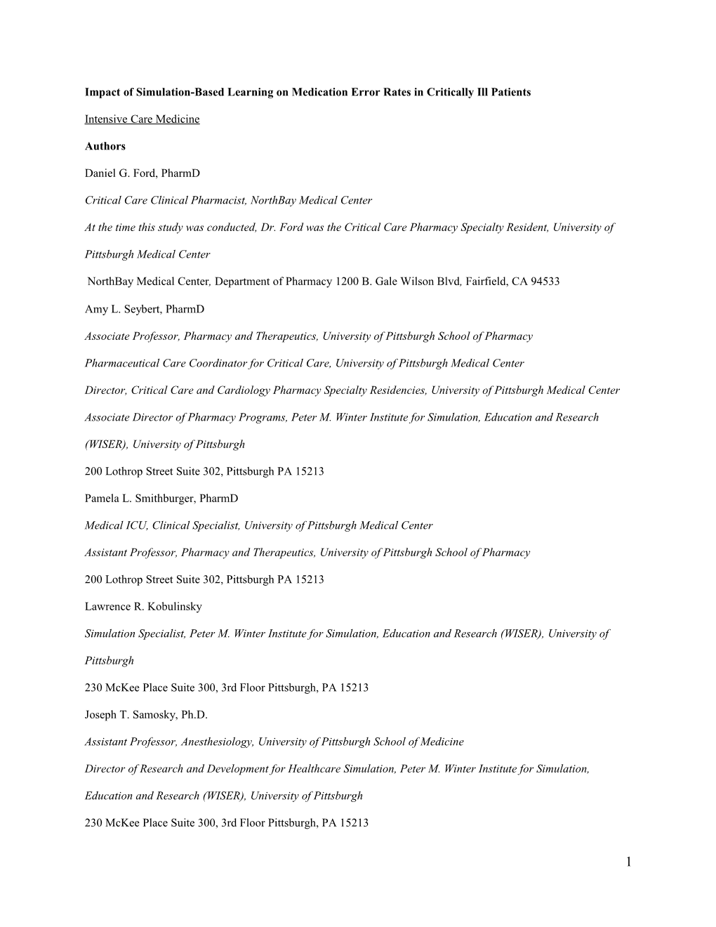 Impact of Simulation-Based Learning on Medication Error Rates in Critically Ill Patients