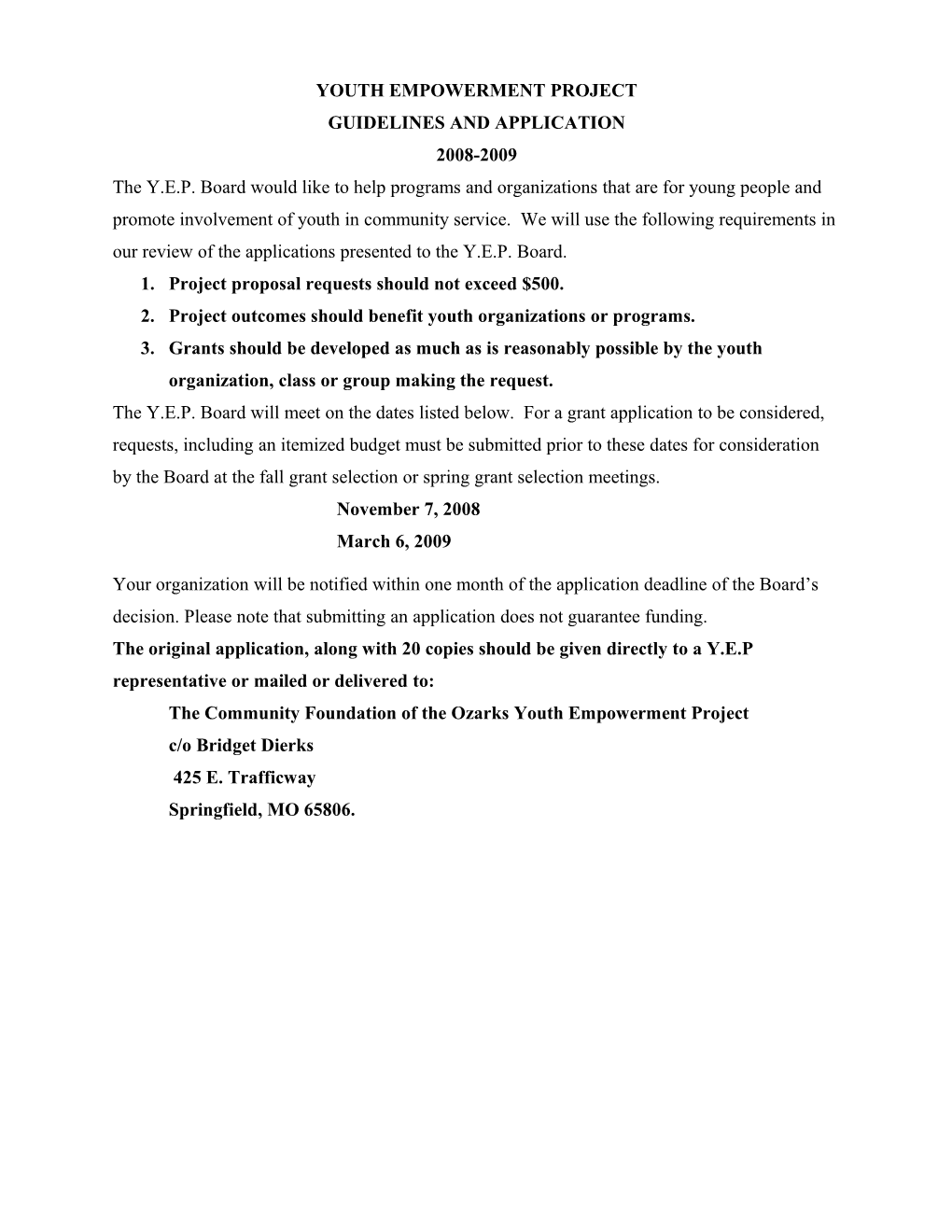 Youth Empowerment Project
