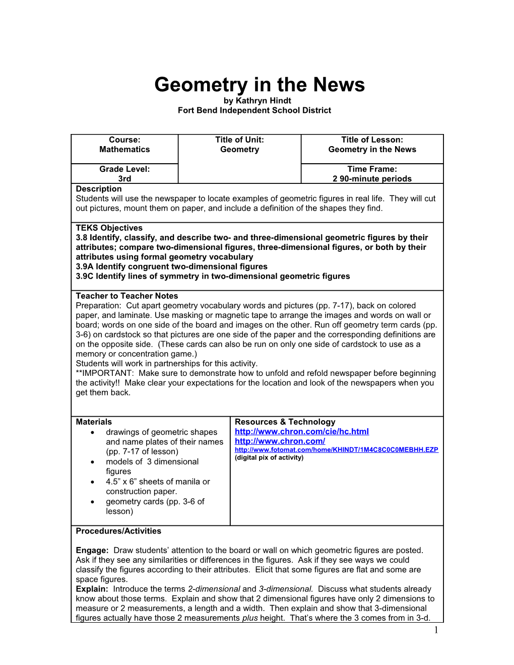 Geometry in the News