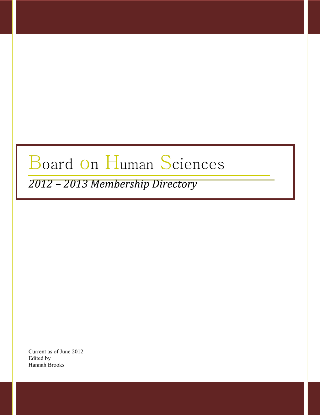 Board on Human Sciences