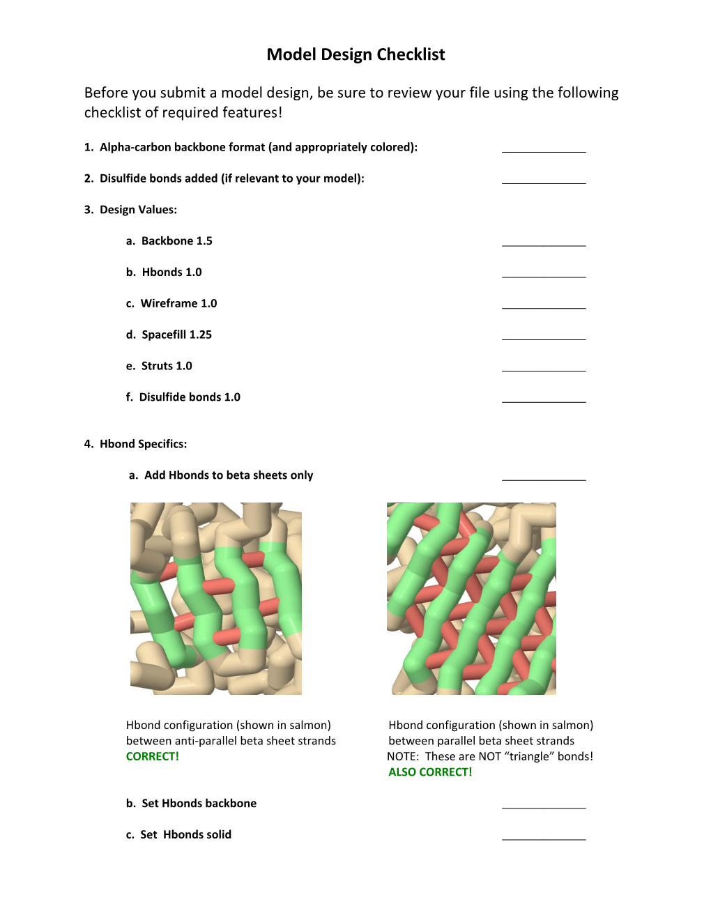 Model Design Checklist