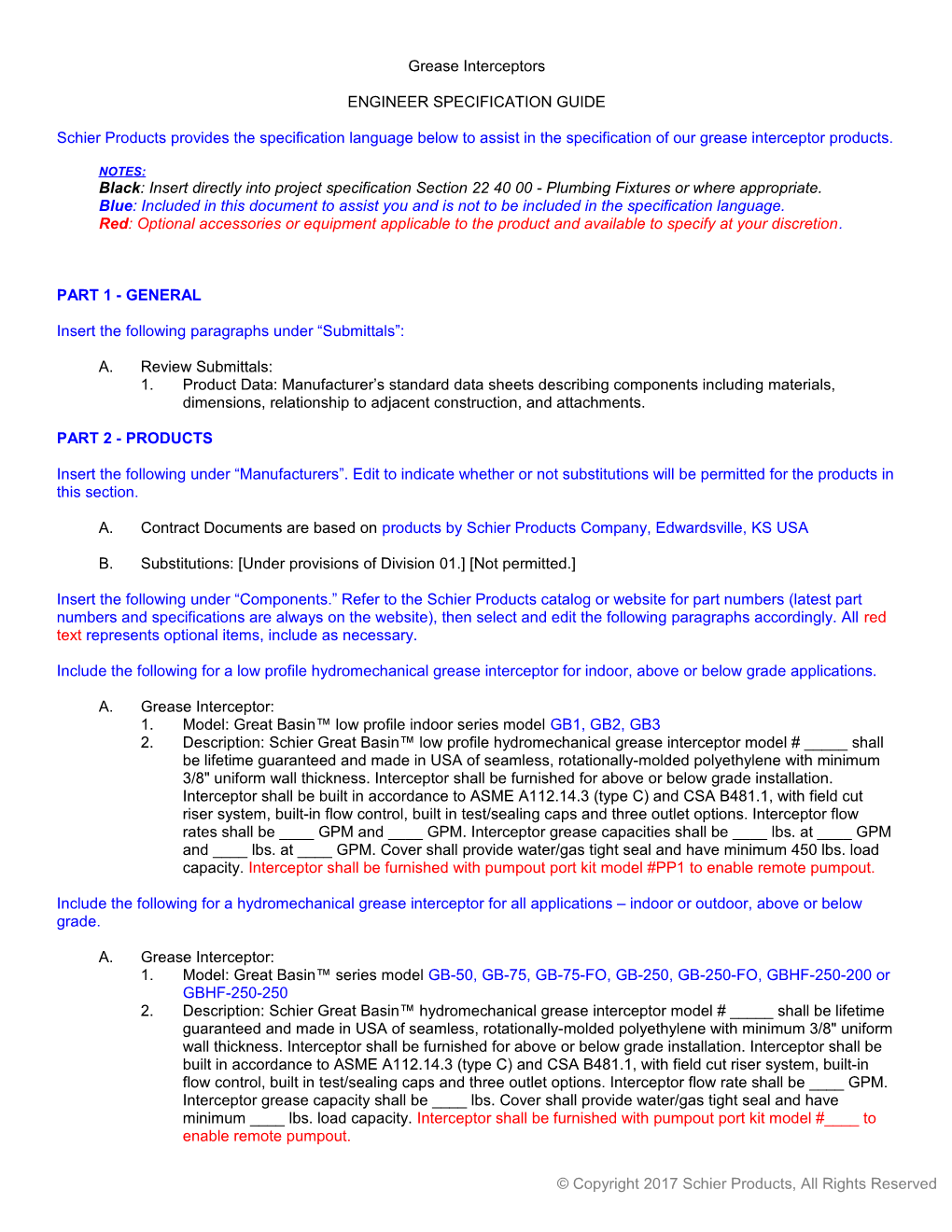 Grease, Oil, Solids, and Chemical Waste Tanks