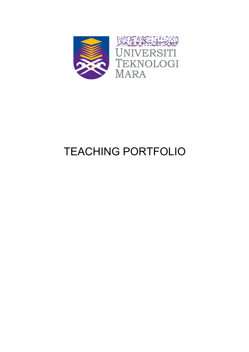 Format of the Teaching Portfolio