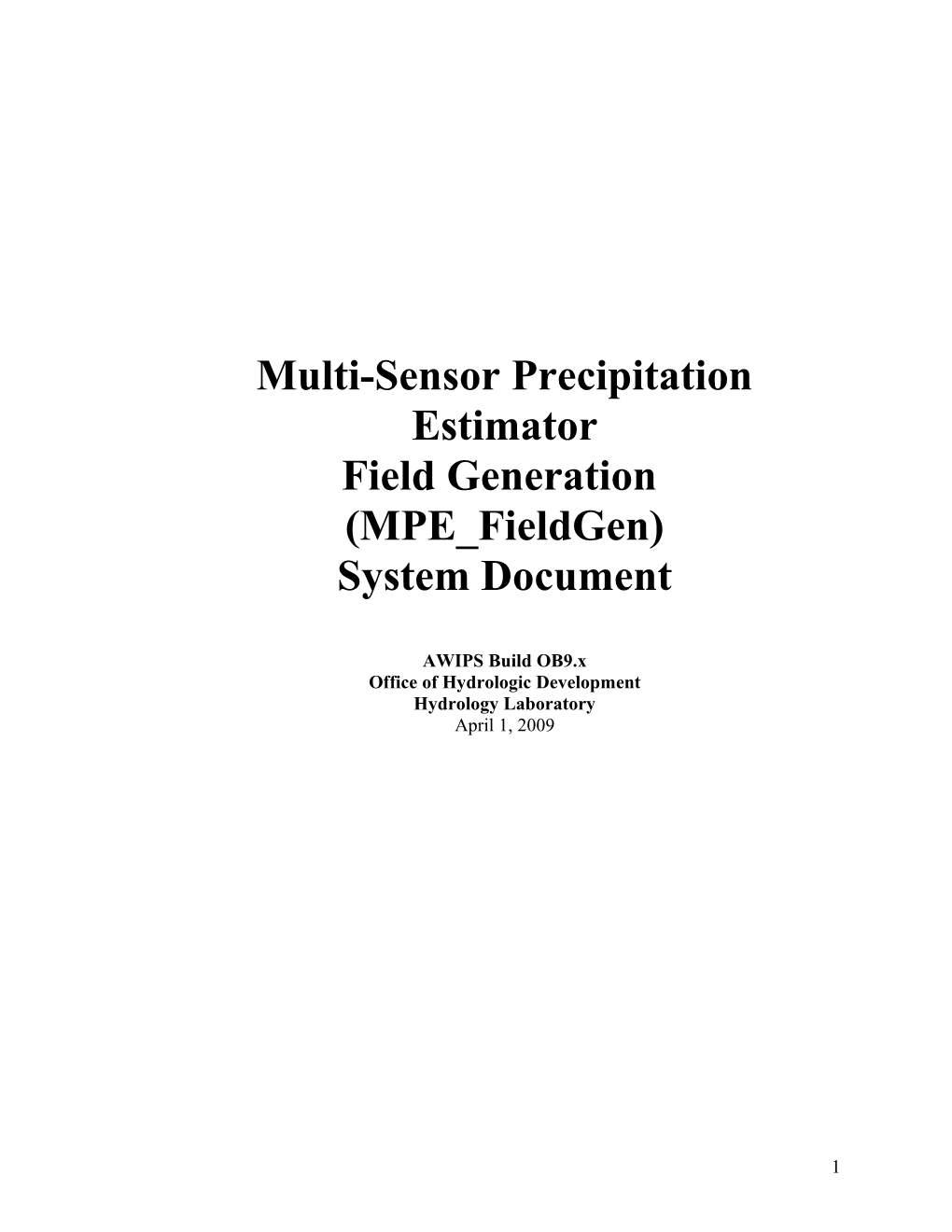 Mpe Fieldgen Functionality Document Outline