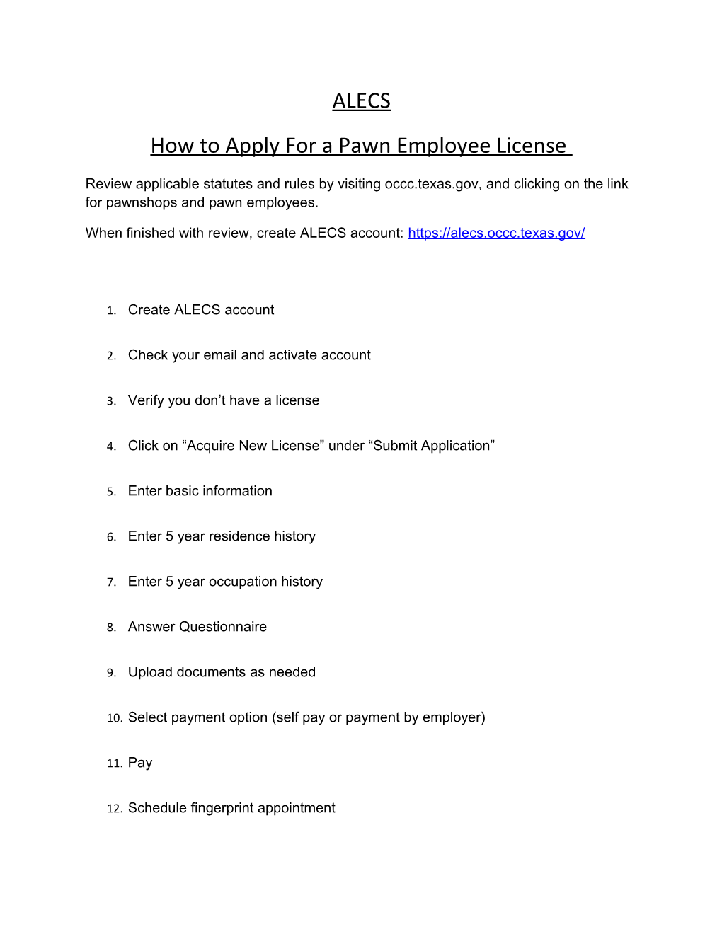 How to Apply for a Pawn Employee License