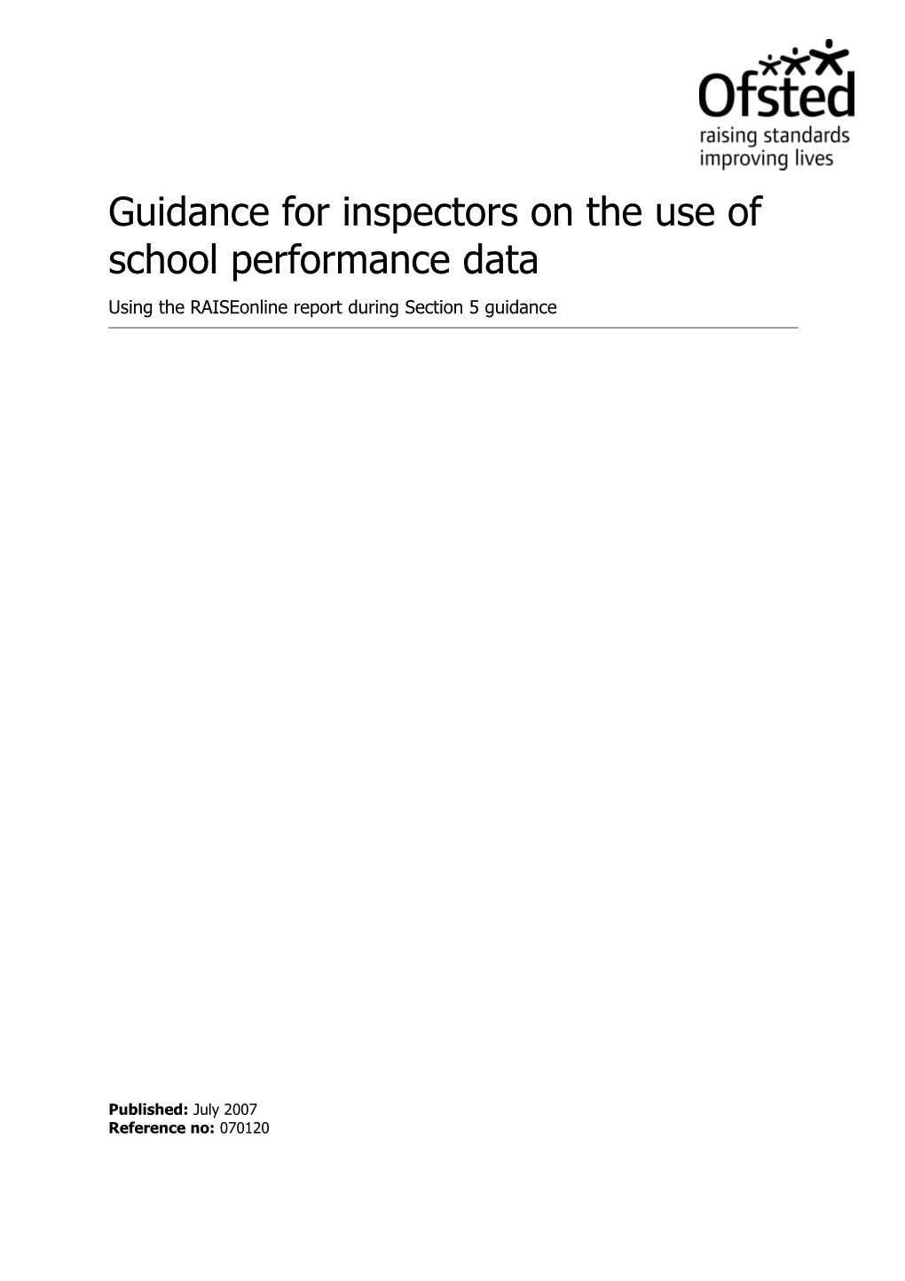 Definitions Taken from the Common Inspection Framework