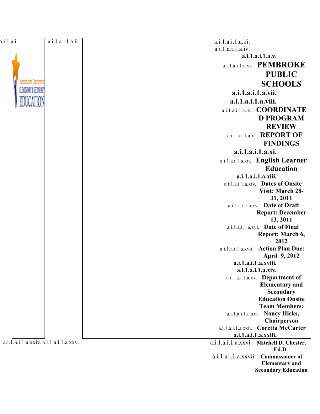 ELL CPR Report Pembroke 2011