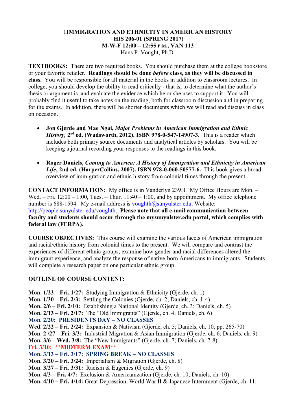 Immigration and Ethnicity in American History