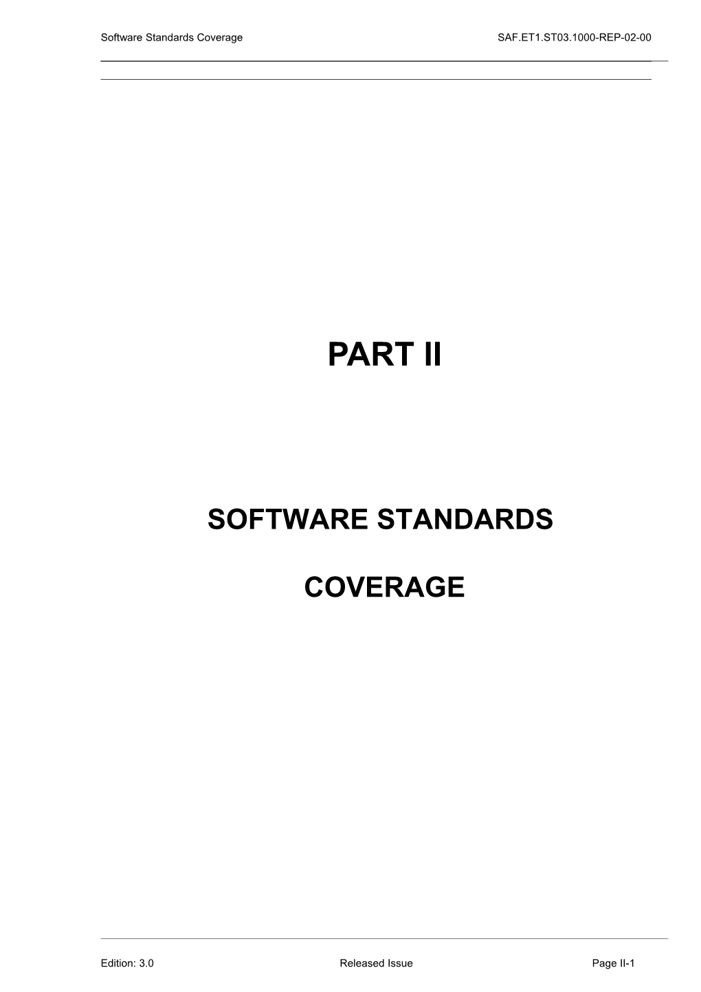 Software Standards Coverage SAF.ET1.ST03.1000-REP-02-00