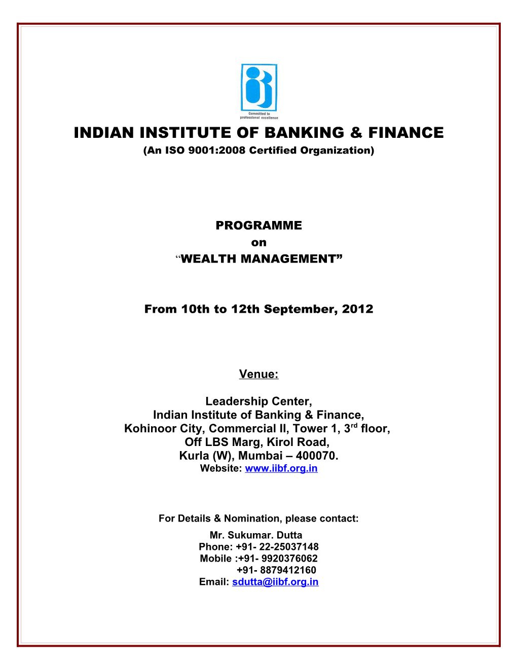 Indian Institute of Banking & Finance