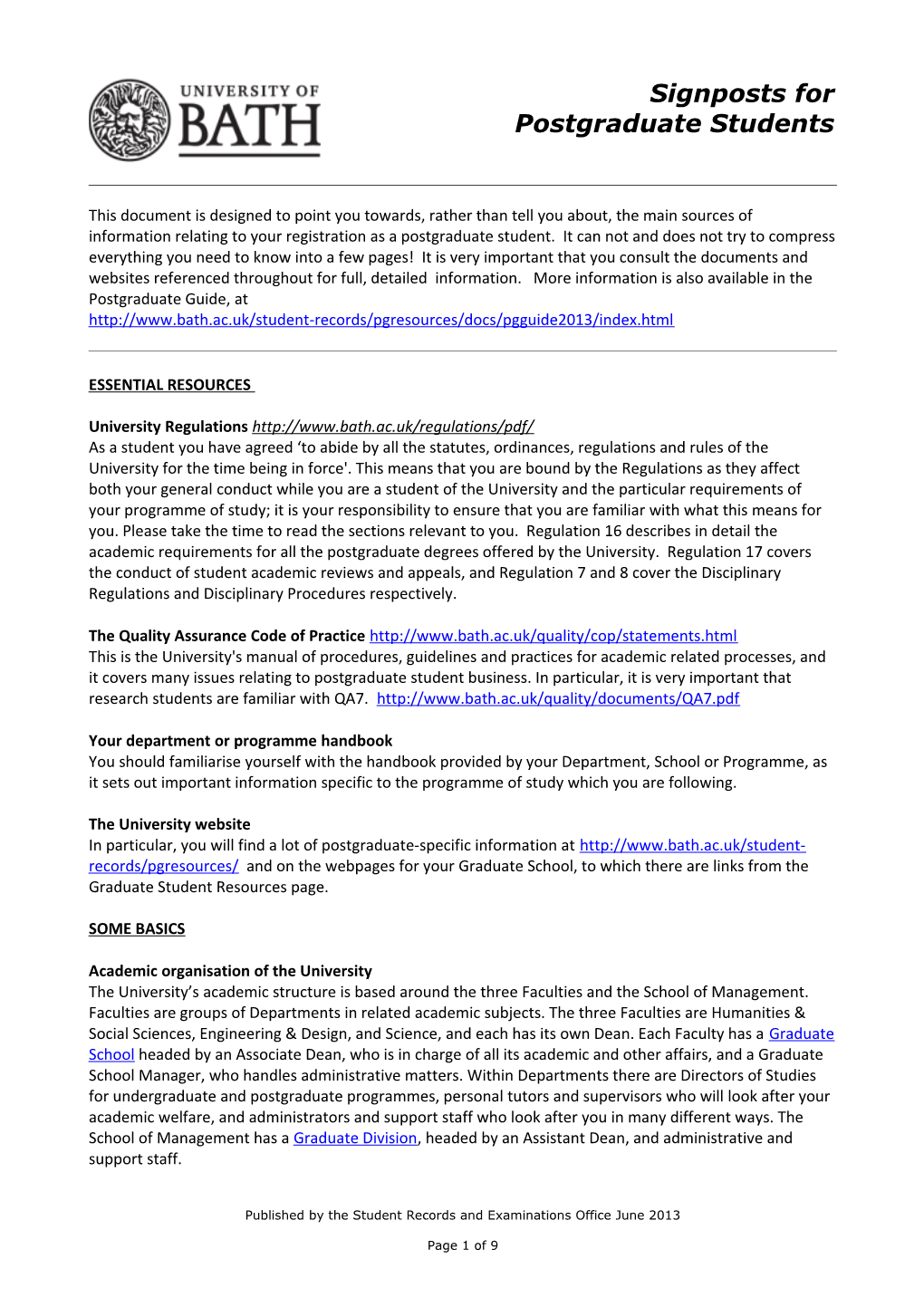 Signposts for Research Supervisors