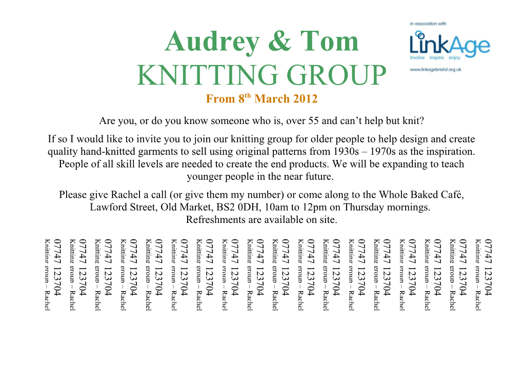 Are You, Or Do You Know Someone Who Is, Over 55 and Can T Help but Knit?