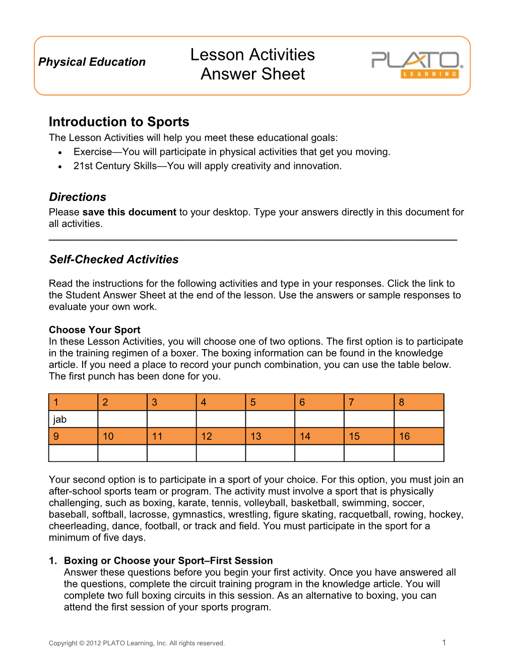 Introduction to Sports