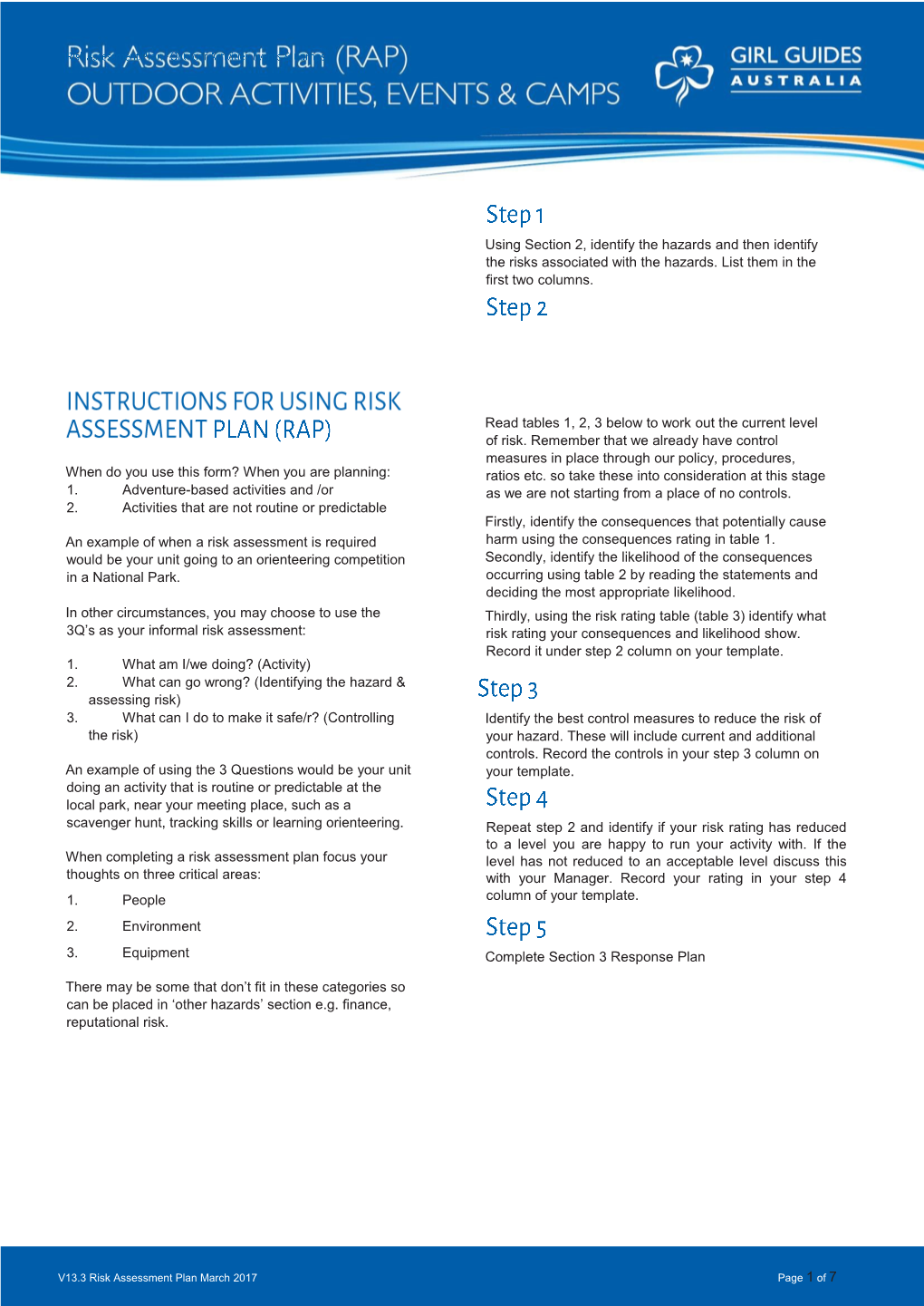 When Do You Use This Form? When You Are Planning