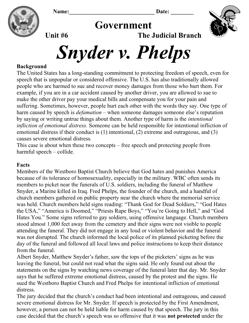 Snyder V. Phelps
