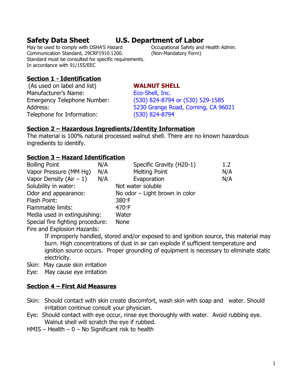 Material Safety Data Sheet s41