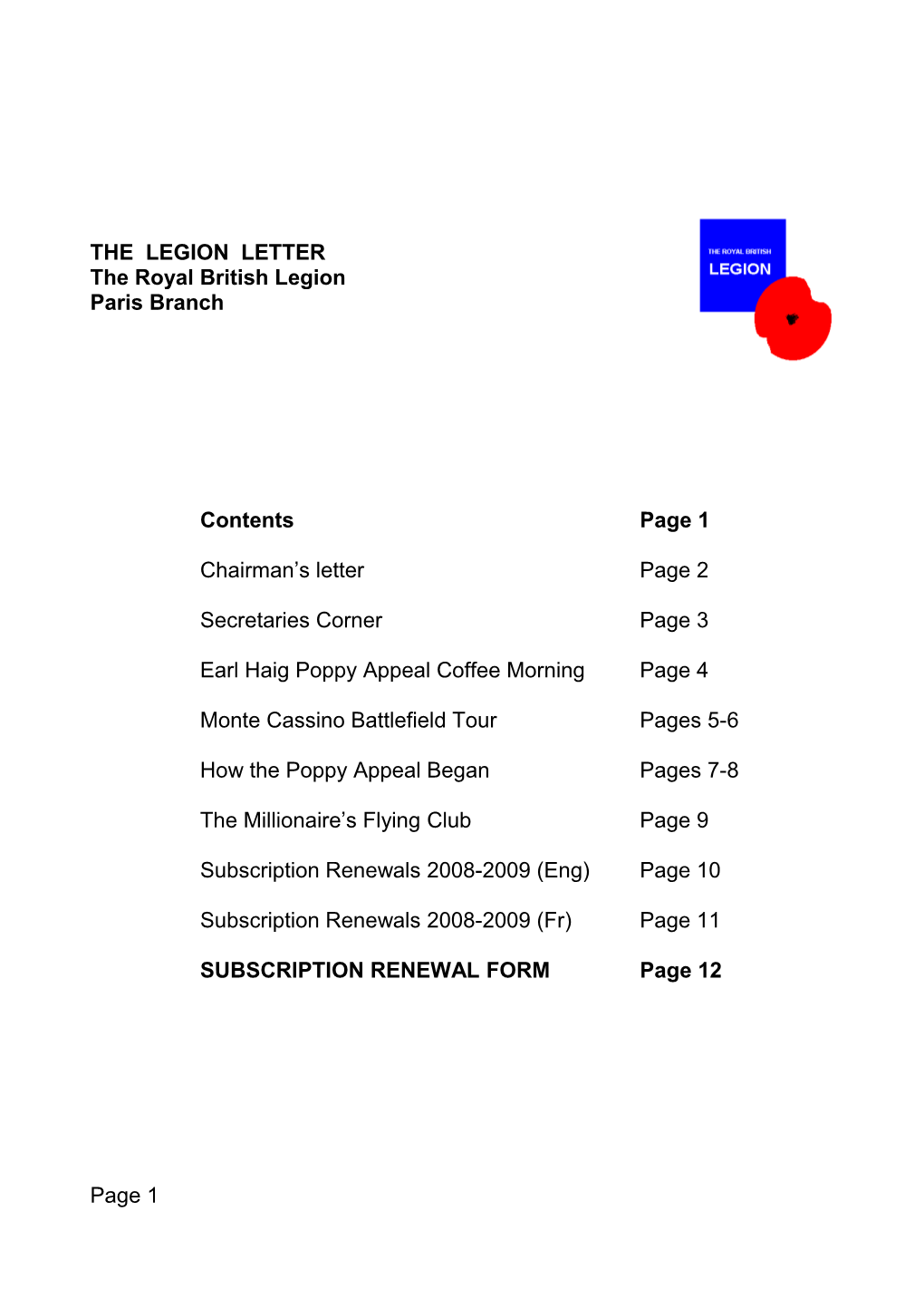 The Legion Letter