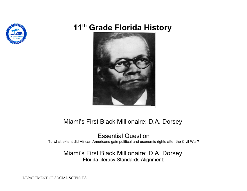Miami S First Black Millionaire: D.A. Dorsey