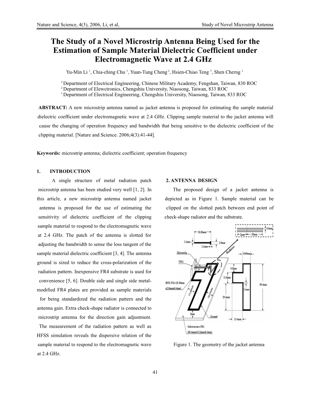 Study of Novel Microstrip Antenna Used for Estimating Sample Material