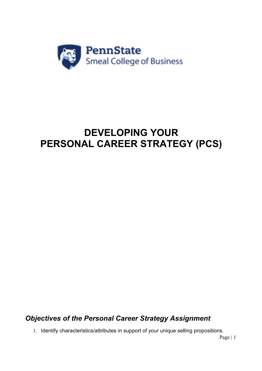 Personal Career Strategy (Pcs)