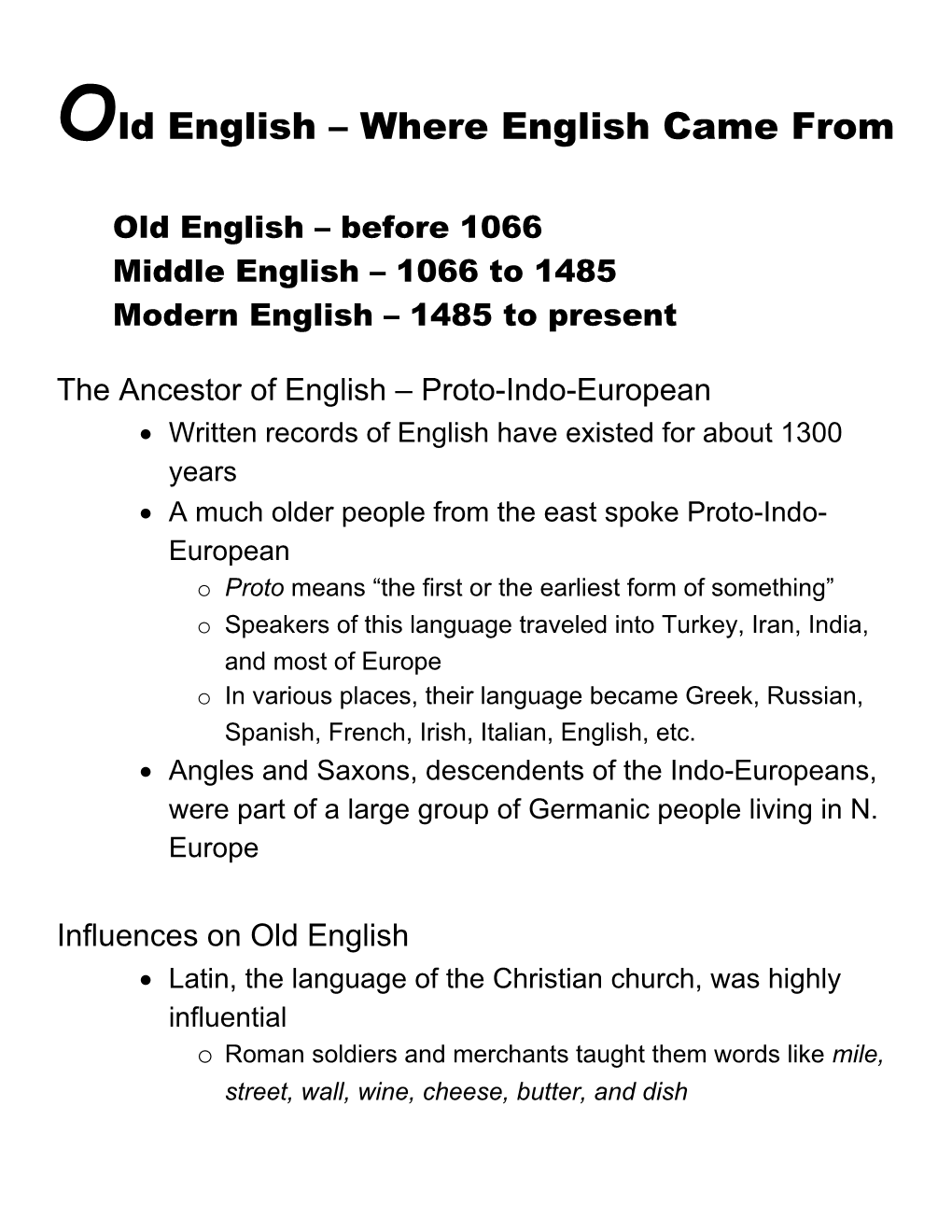 Old English: Where English Came From