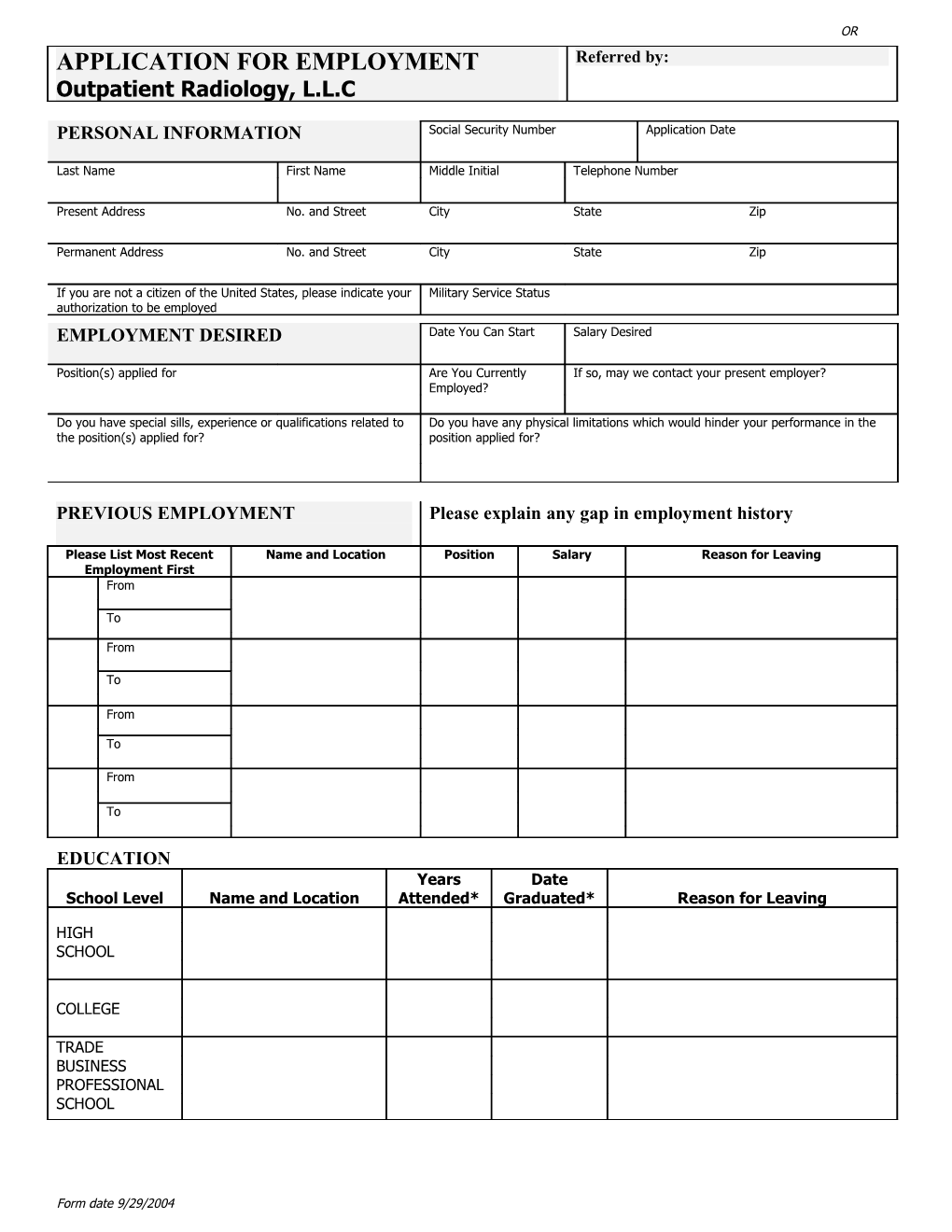 Application for Employment s40
