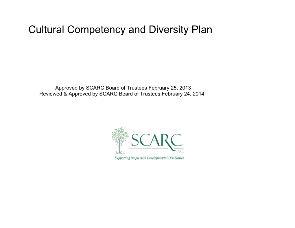 Cultural Competency And Diversity Plan