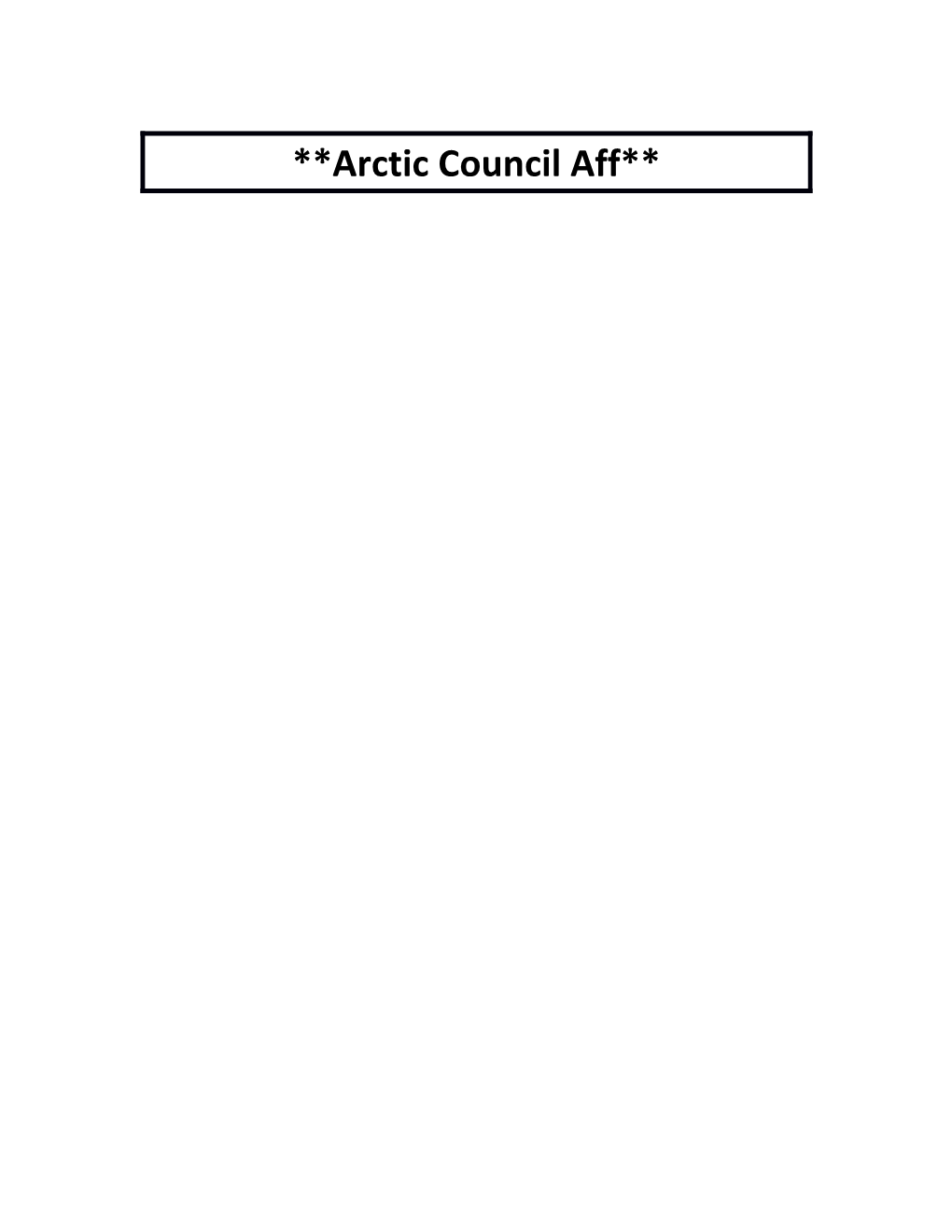 Arctic Council Aff