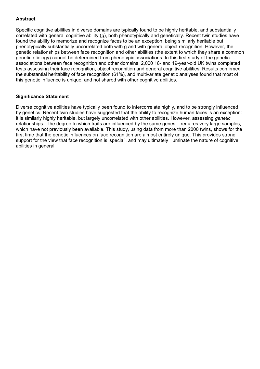Classification: Biological Sciences: Psychological and Cognitive Sciences