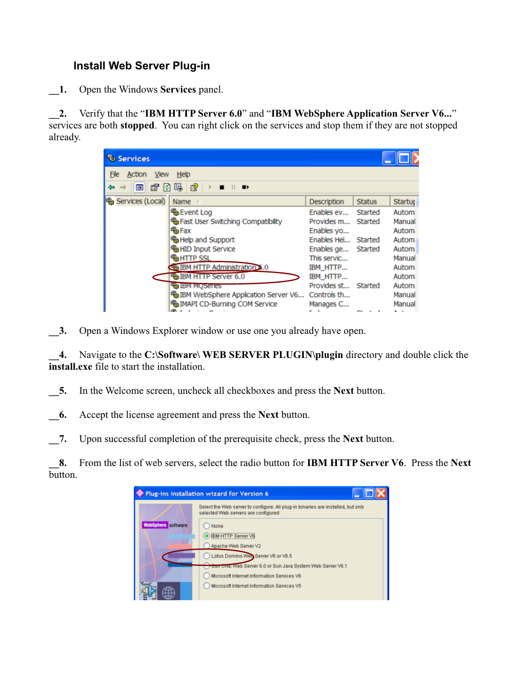 Install Web Server Plug-In