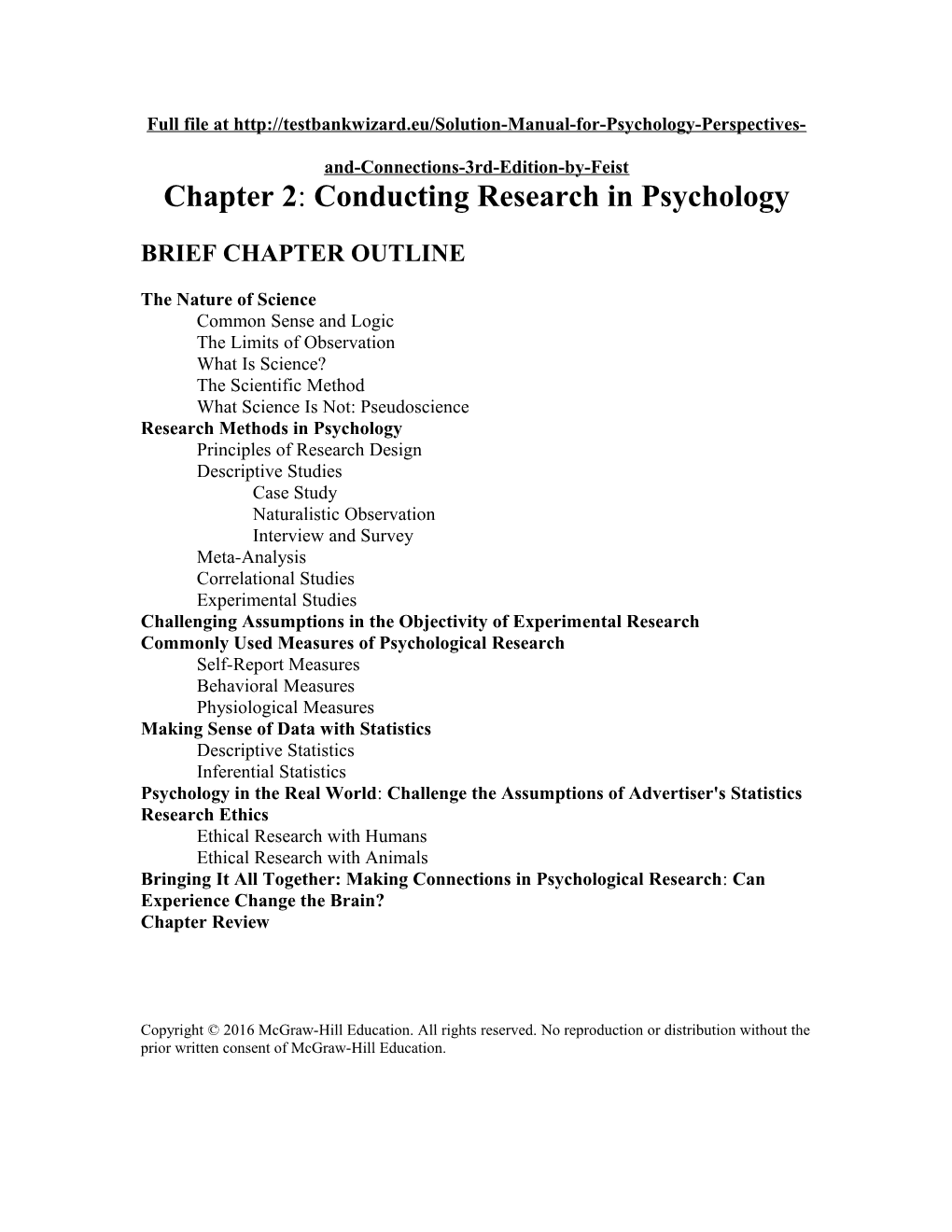 Chapter 2: Conducting Research in Psychology