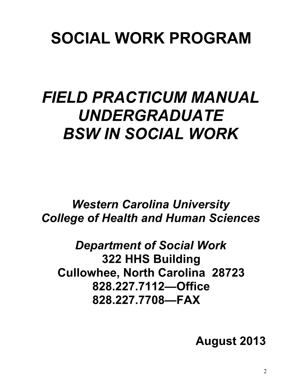 Social Work Program s1