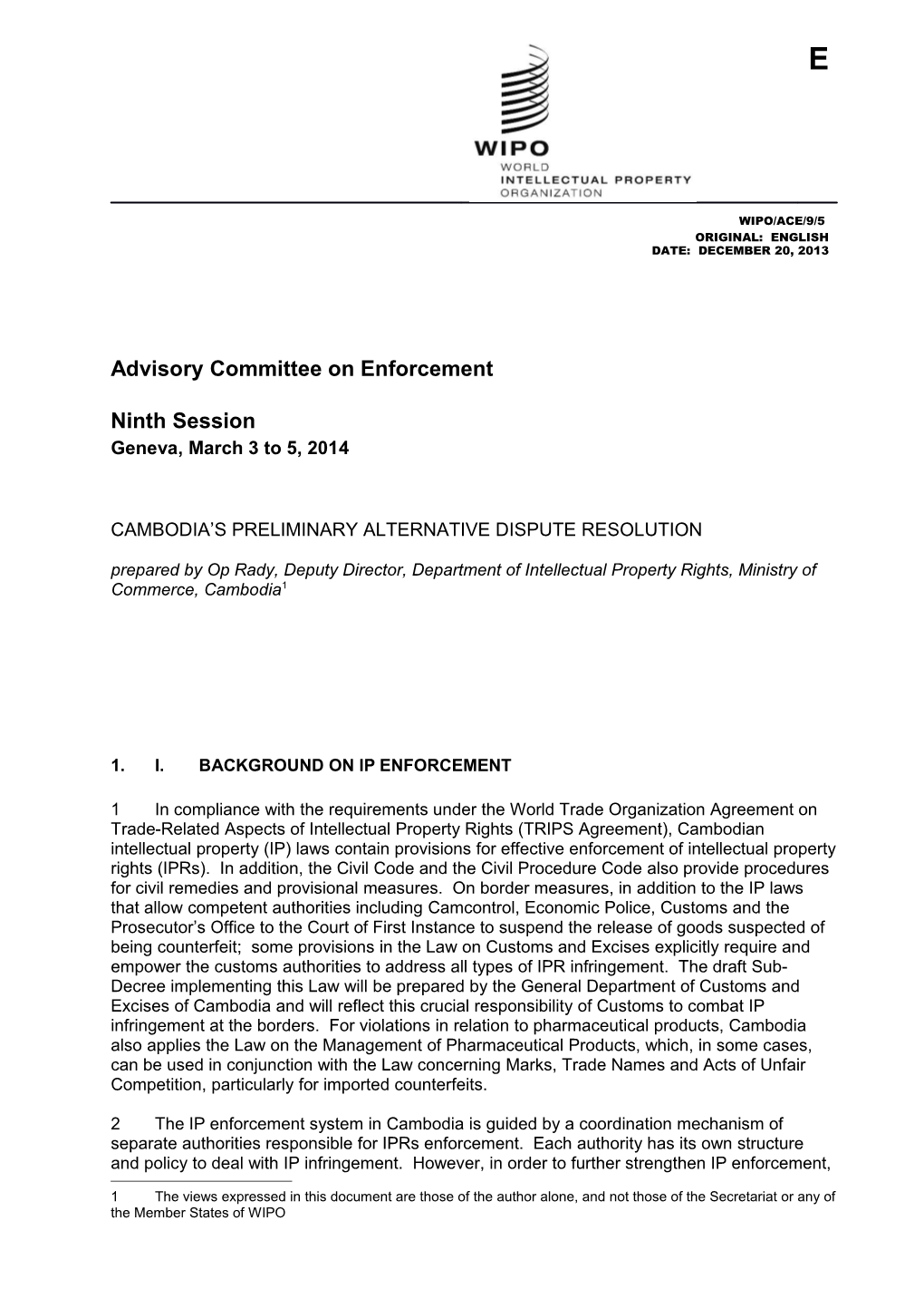 Advisory Committee on Enforcement s1