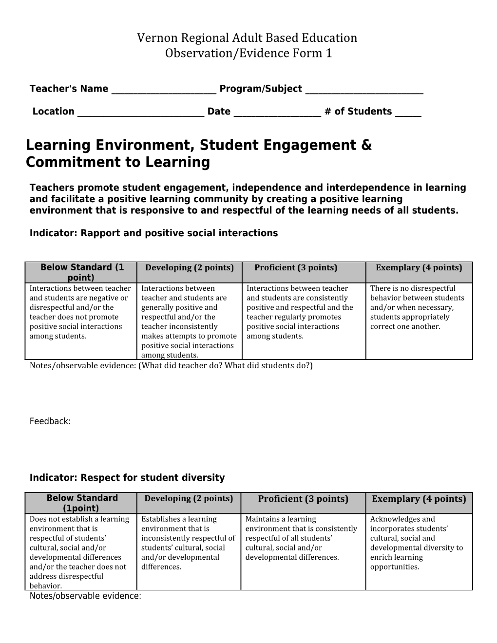 Vernon Regional Adult Based Education