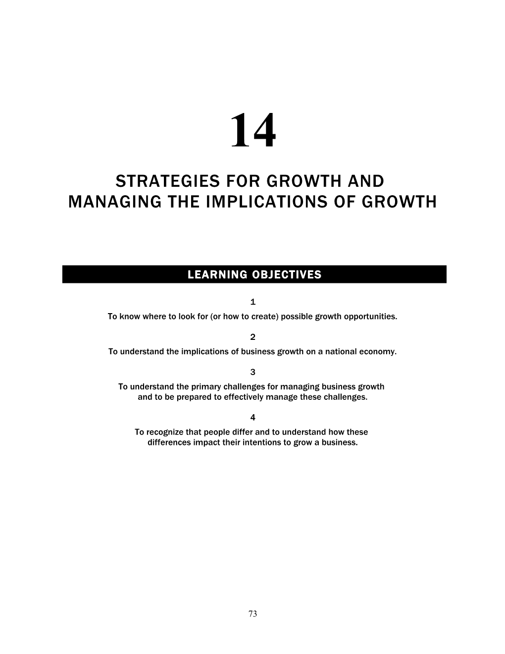 Strategies for Growth And