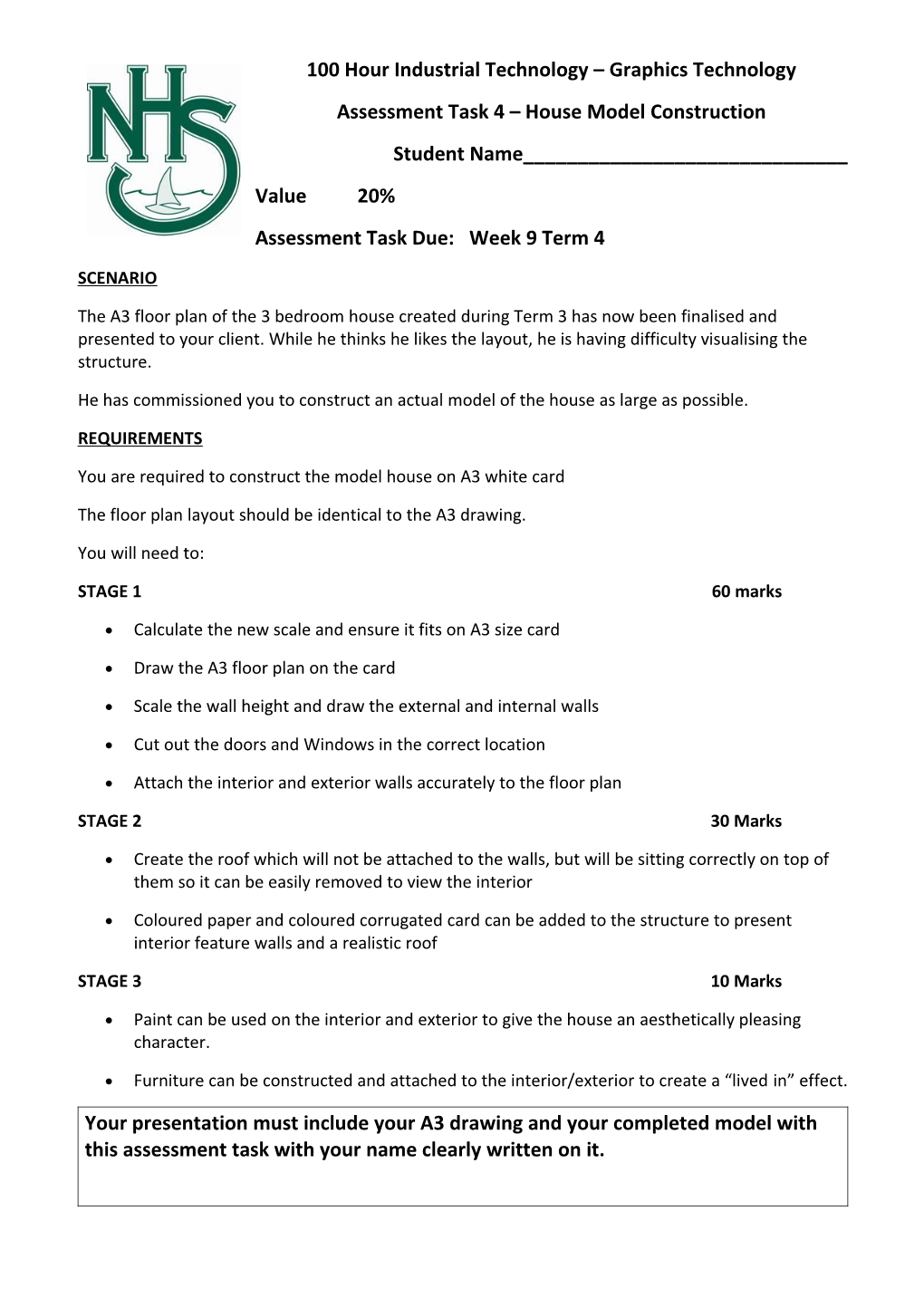 Assessment Task 4 House Model Construction