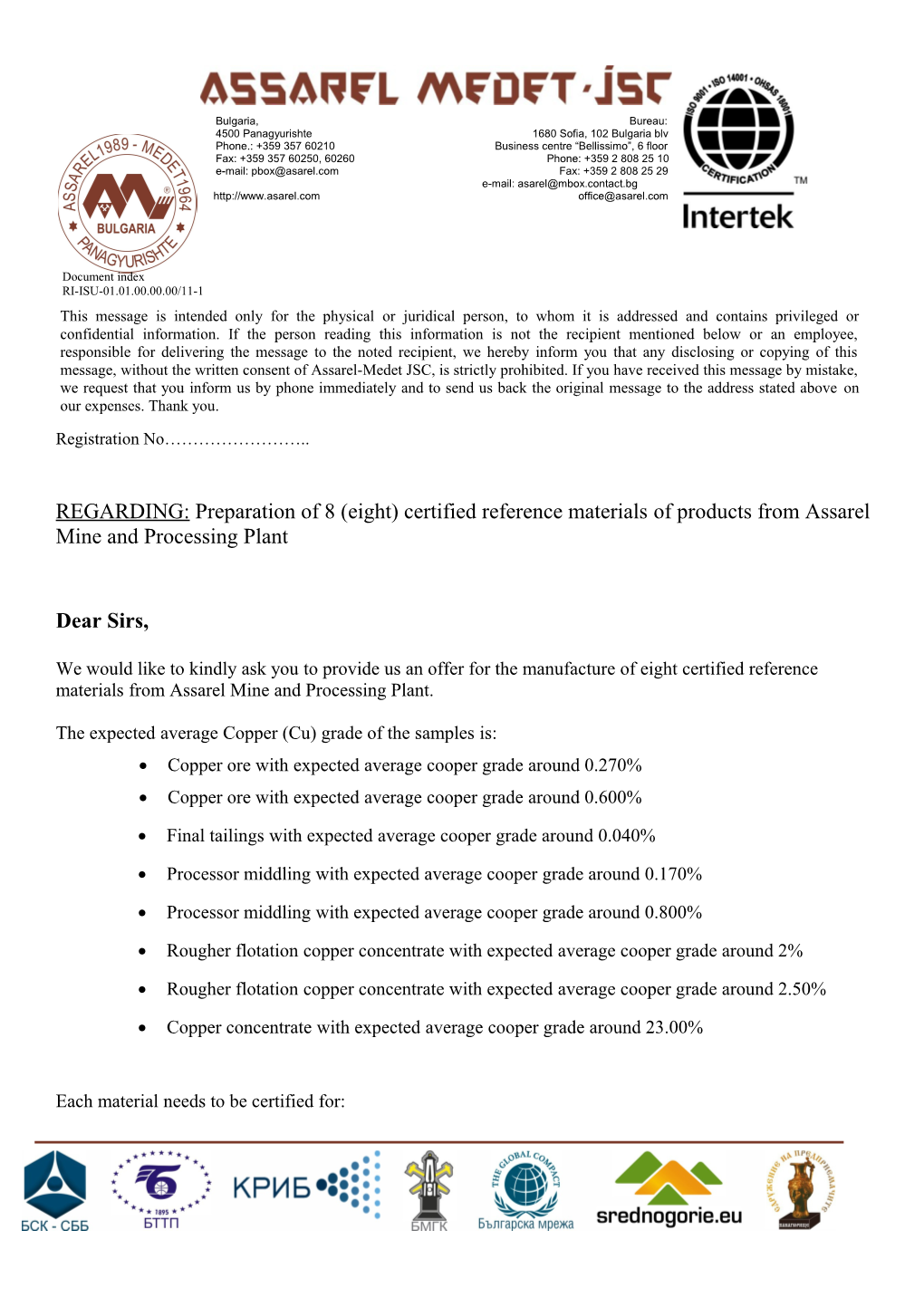 The Expected Average Copper (Cu) Grade of the Samples Is