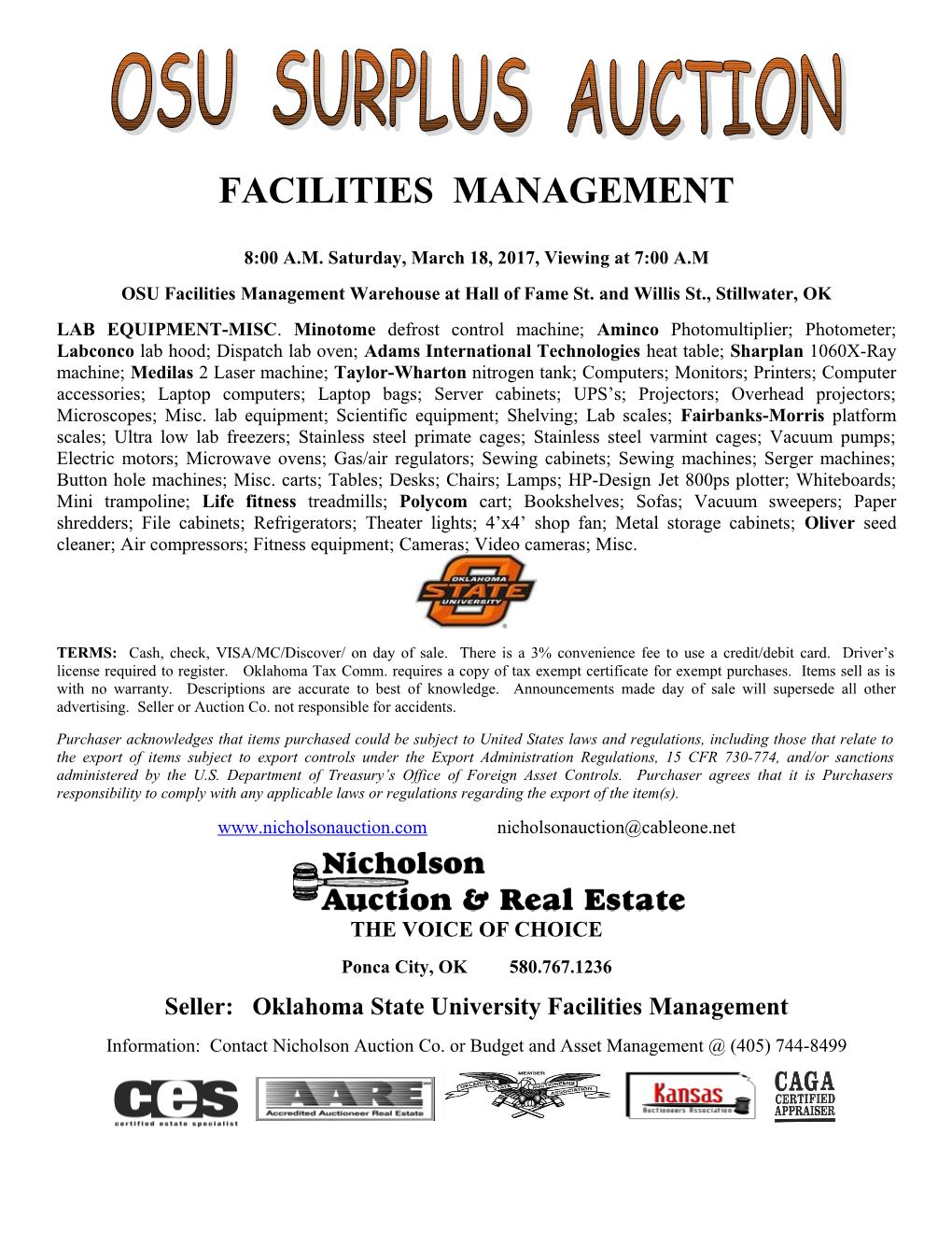OSU Facilities Management Warehouse at Hall of Fame St. and Willis St., Stillwater, OK