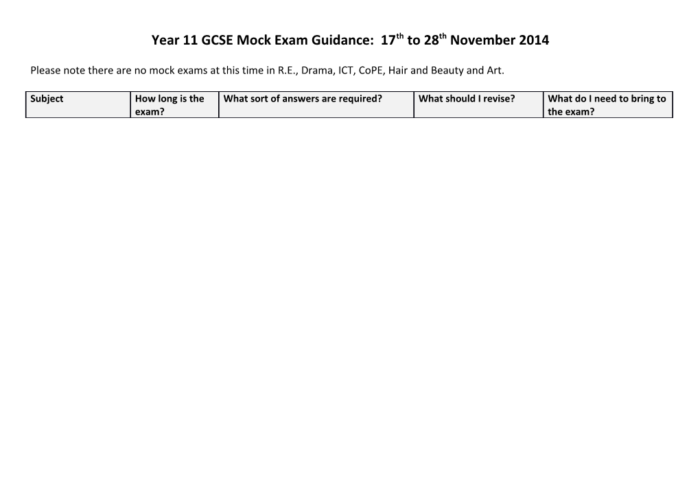 Year 8 Revision Guidance