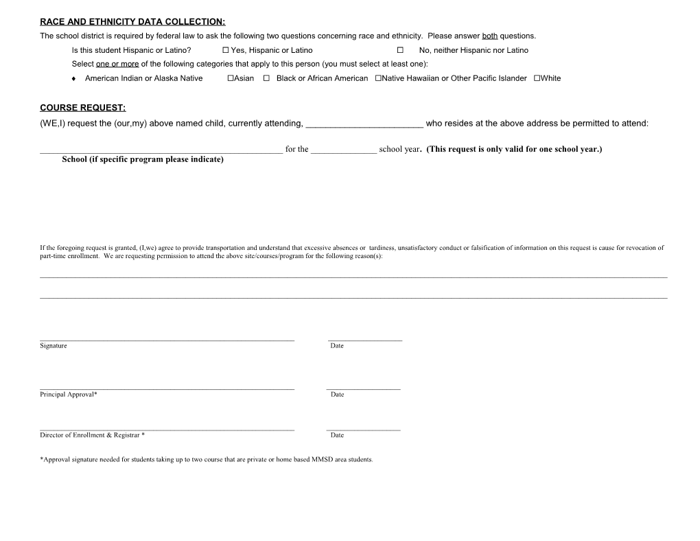 STUDENT REGISTRATION FORM Less Than Full Time (Non-Public, Private, Part-Time OE, Global