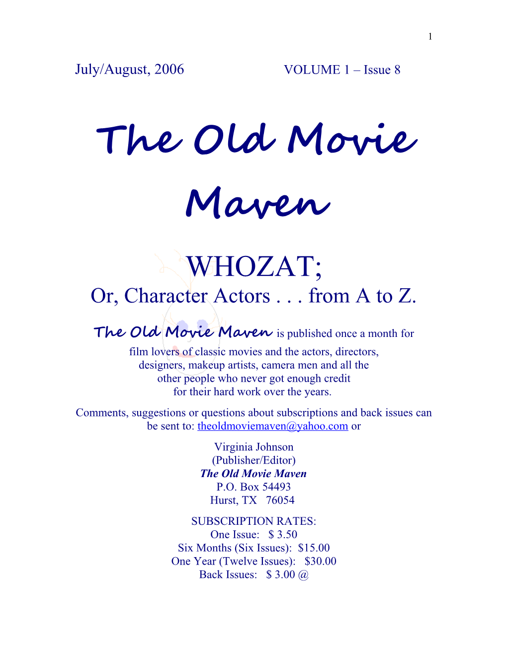 The Old Movie Maven