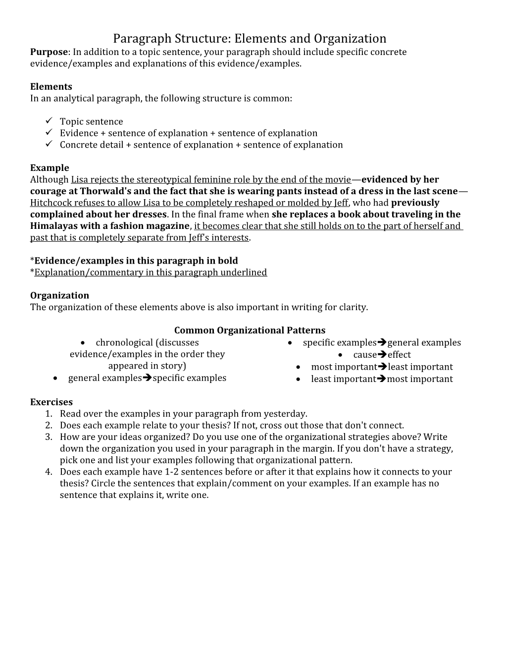 Paragraph Structure: Elements and Organization