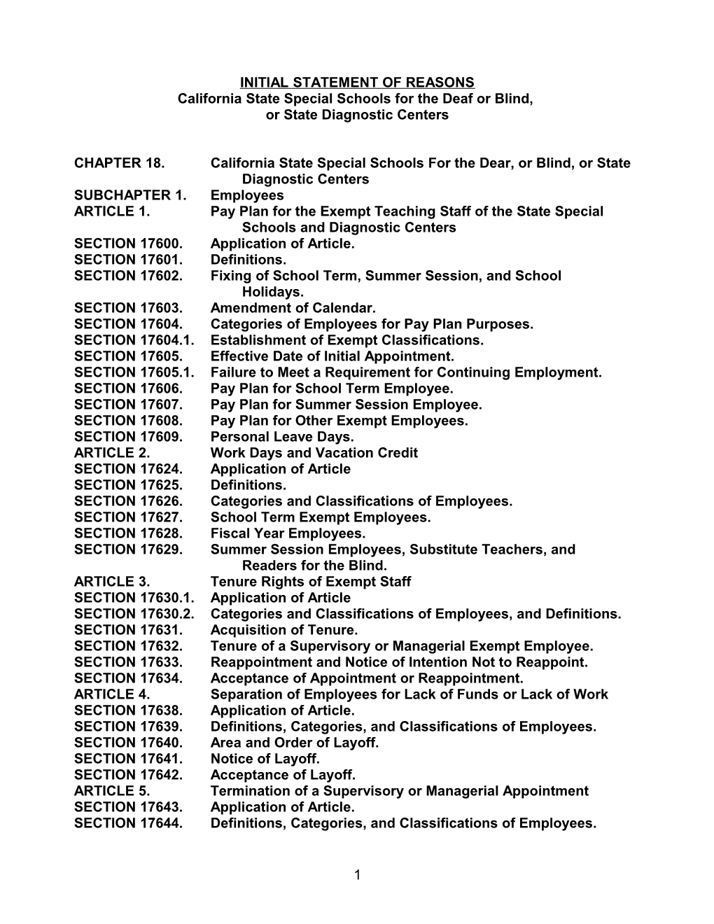 SSS ISOR - Laws and Regulations (CA Dept of Education)