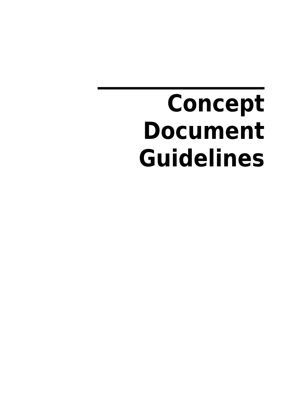 Concept Document Guidelines