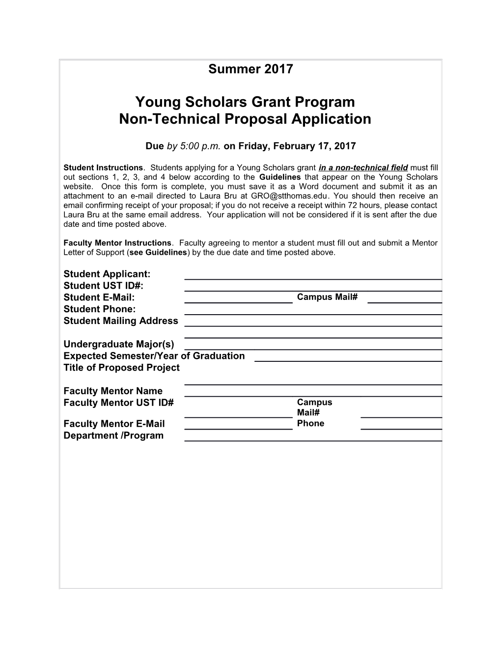 Young Scholars Grant Program